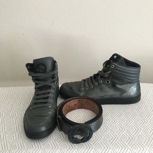 Gucci Imprime Shoes and matching belt